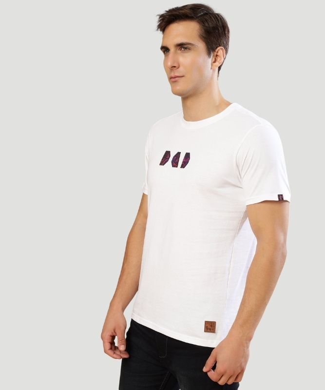 Men's White Solid Half Sleeves Regular Fit T-Shirt